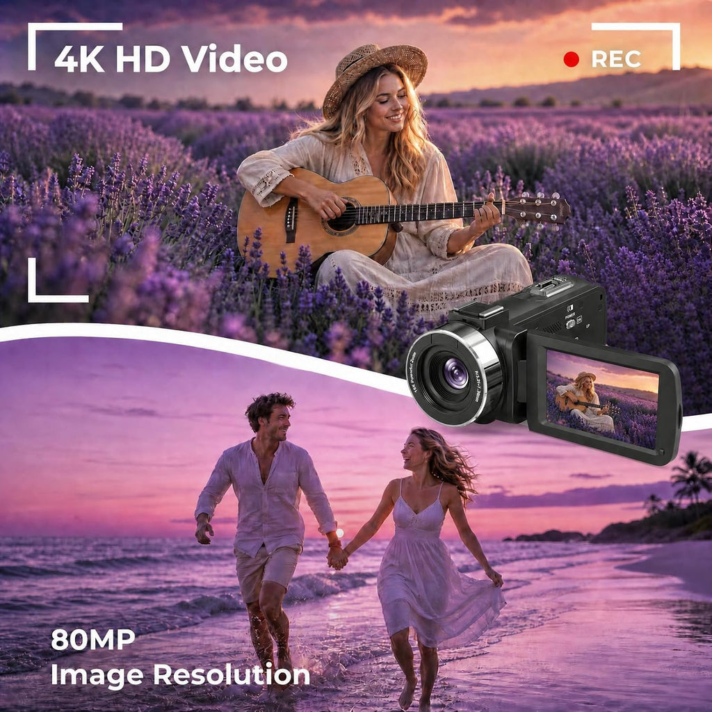 4K HD 80MP Camcorder Video Camera Vlogging Camera for YouTube