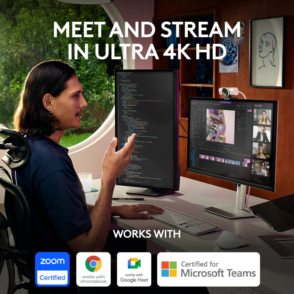 Logitech MX Brio Ultra HD 4K Webcam Collaboration and Streaming - Graphite