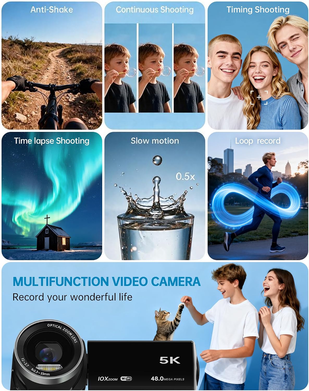5K Video Camera Camcorder Digital Video Camera for YouTube
