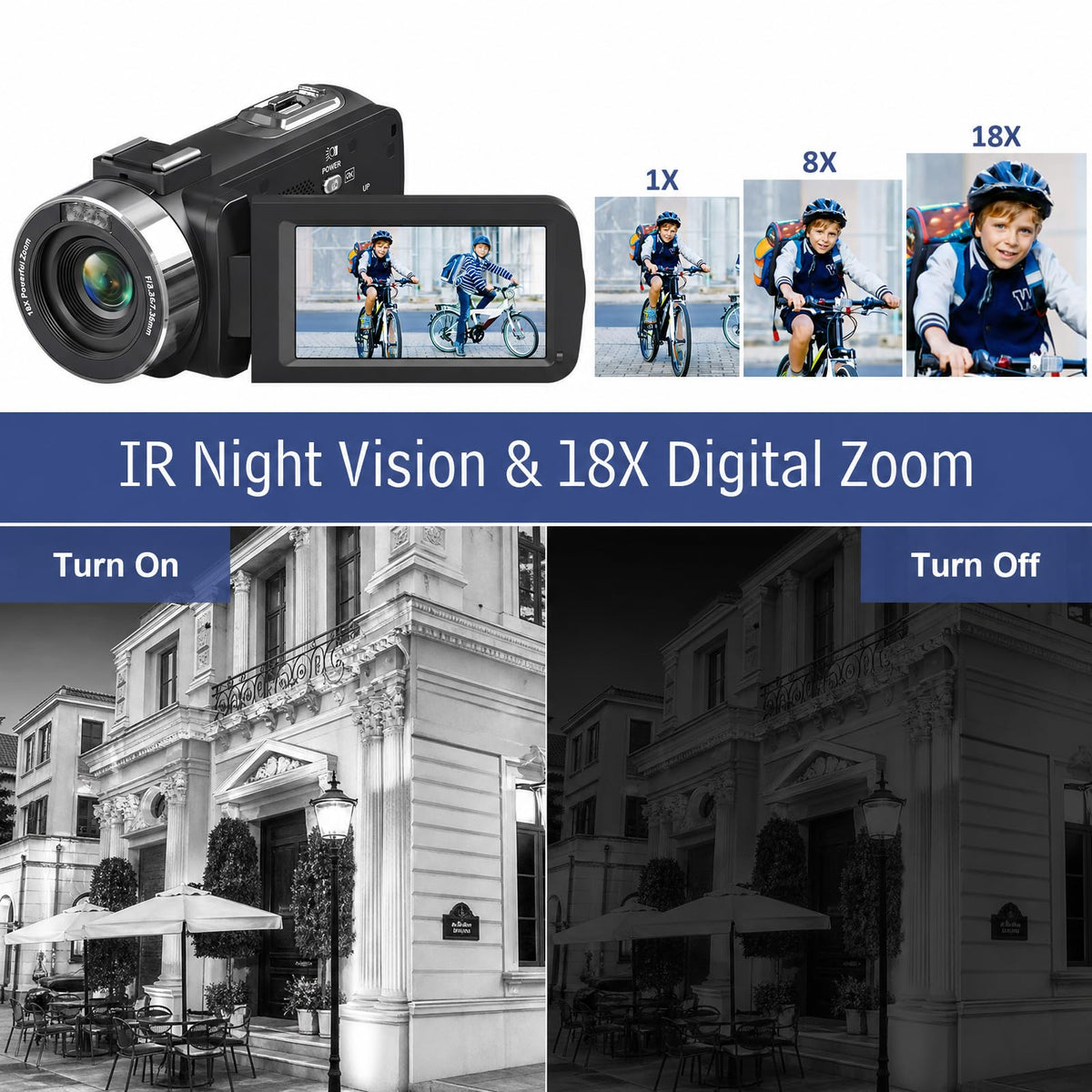 4K HD 80MP Camcorder Video Camera Vlogging Camera for YouTube