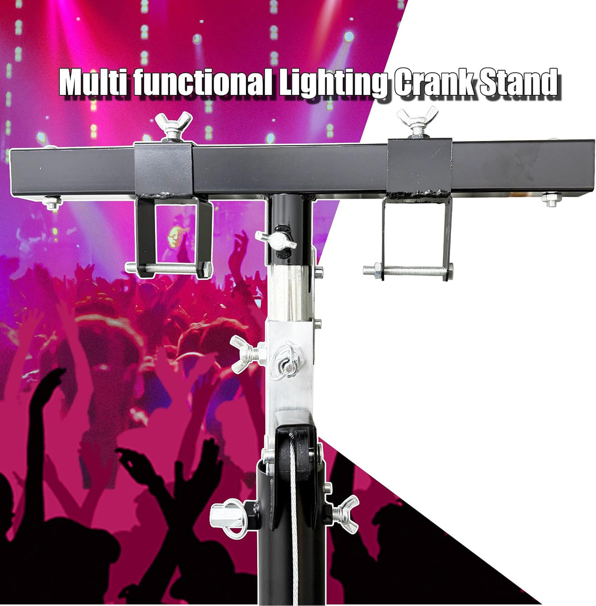 INTSUPERMAI Two (2) xTruss Lighting Crank Stand Light Trussing Stands Portable Crank Lighting Stand System T-Bars Triangle Truss 5.91-13.12in Height for Lighting Audio Stage Mounting