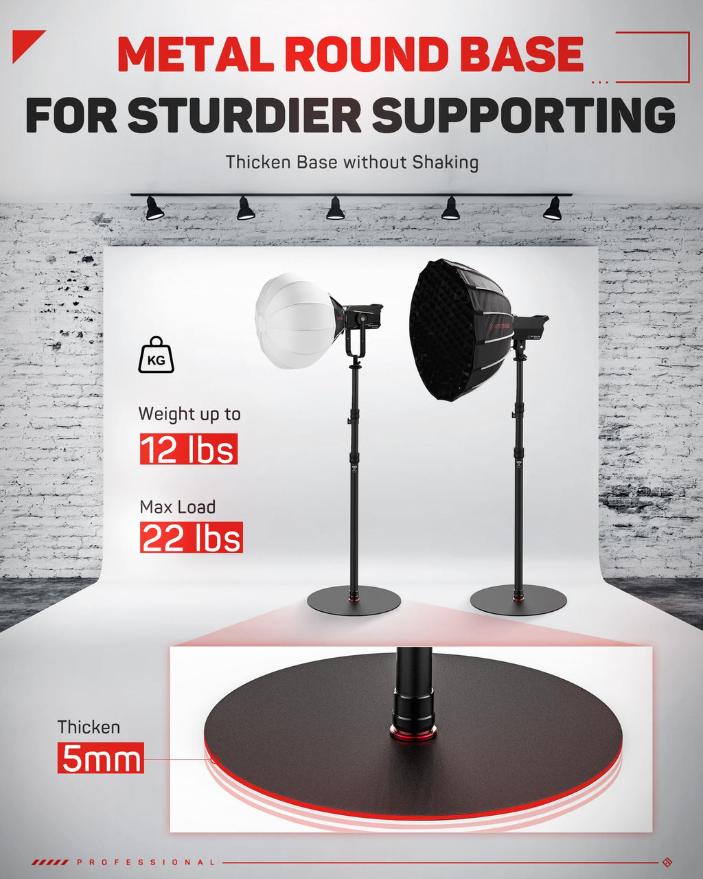 IFOOTAGE RB-A400 Round Base Light Stand Monopod 79" 2 Pack