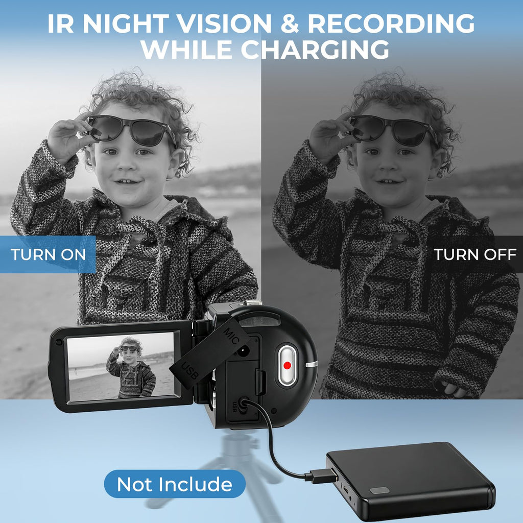 4K HD 80MP Camcorder Video Camera Vlogging Camera for YouTube
