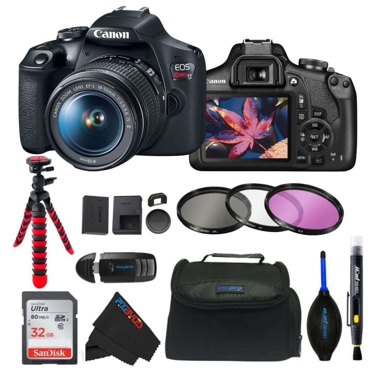 Canon EOS Rebel T7 DSLR Camera with 18-55mm Lens (Black) (Renewed)