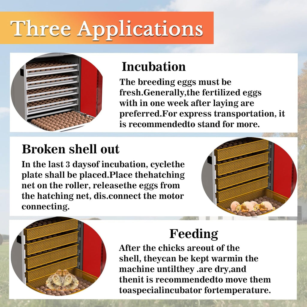 400 Eggs Incubator ï¼Automatic Incubator for Hatching Eggs, with Automatic Egg Turning and Temperature Humidity Control, Poultry Hatching Incubator for Chicken Duck Goose Quail Bird