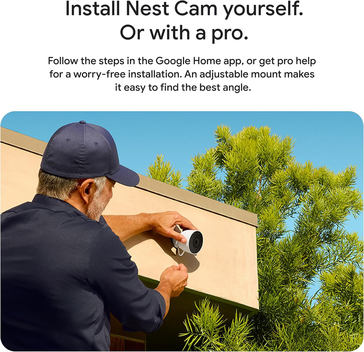 Google Nest Cam Outdoor (Wired, 2nd Gen) - Security Camera - Snow - 2 Pack