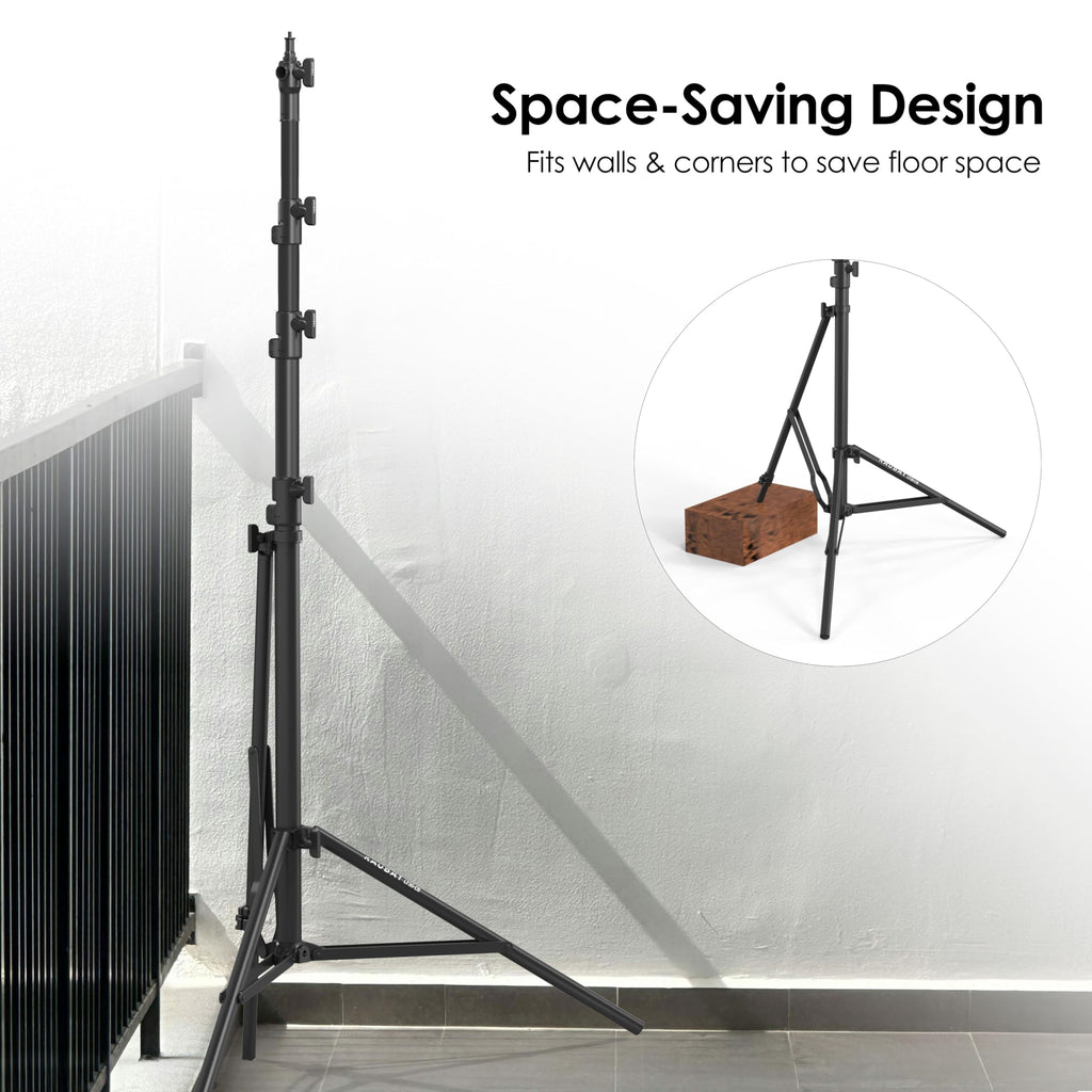 RAUBAY 10ft Corner Light Stand, Air Cushion, Silver, LT30-CS