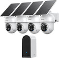 ANSQUE Home Security Cameras Wireless Outdoor, Solar Powered, 4-Cam System