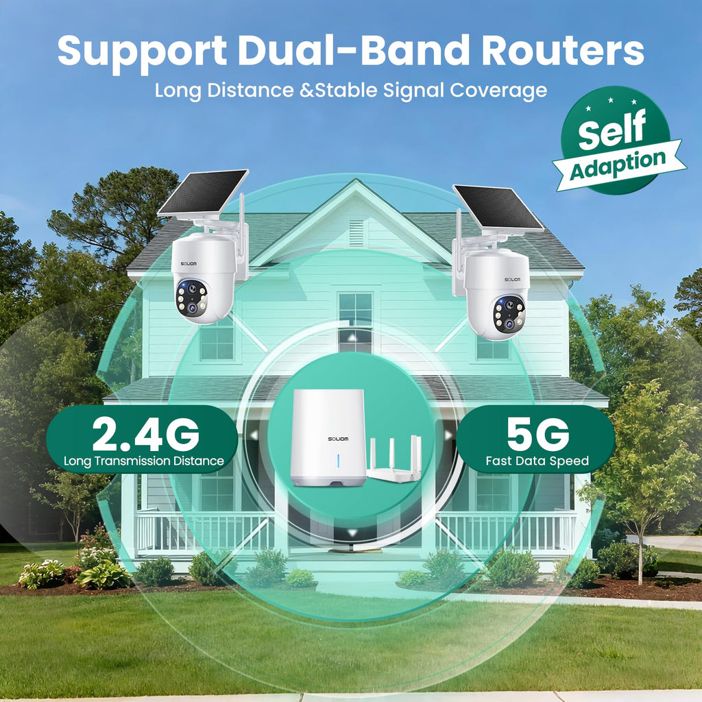 SOLIOM 5MP Security Cameras Wireless Outdoor, No Subscription, 4-Cam Kit