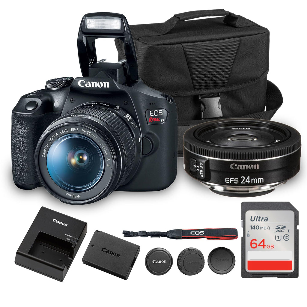 Canon EOS Rebel T7 DSLR Camera with 18-55mm Lens Bundle