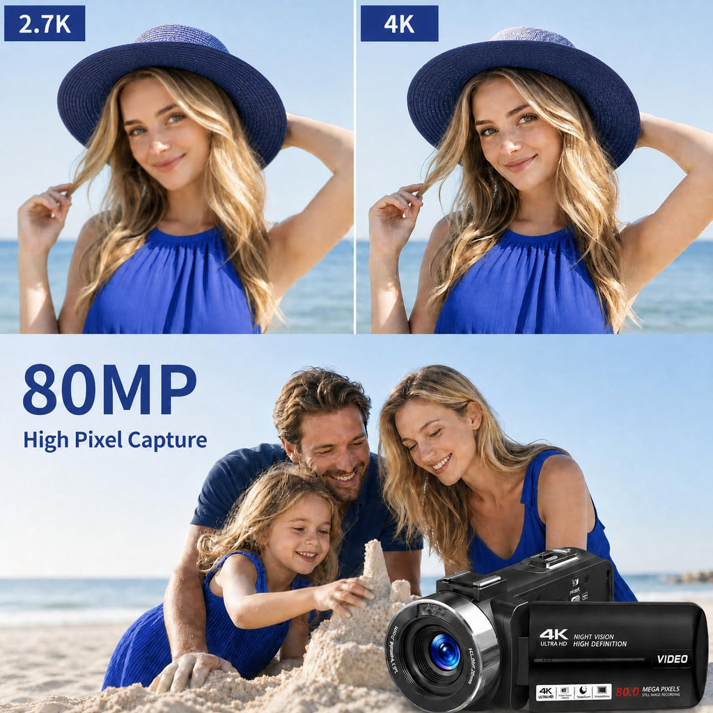 4K HD 80MP Camcorder Video Camera Vlogging Camera for YouTube