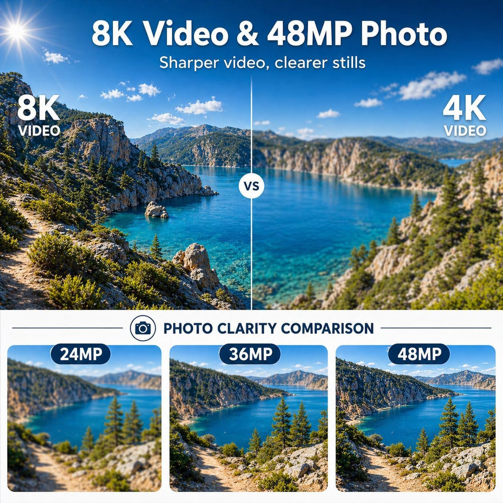 8K Video Camera, 48MP Vlogging Camcorder With IR Night Vision for Youtubers