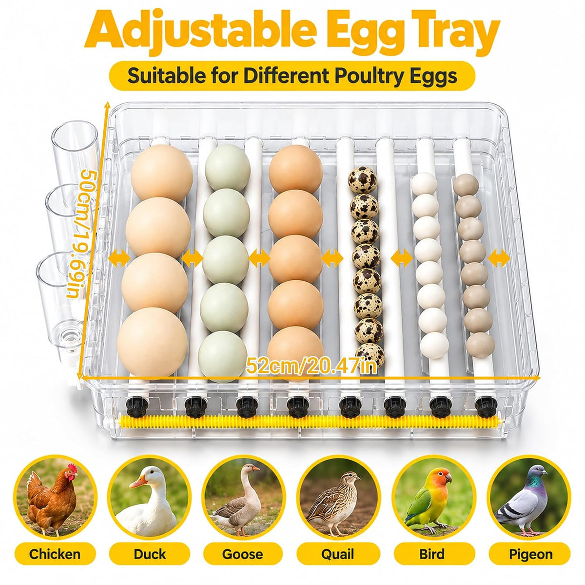 New 216 Egg incubators for Hatching Eggs with Automatic Turning