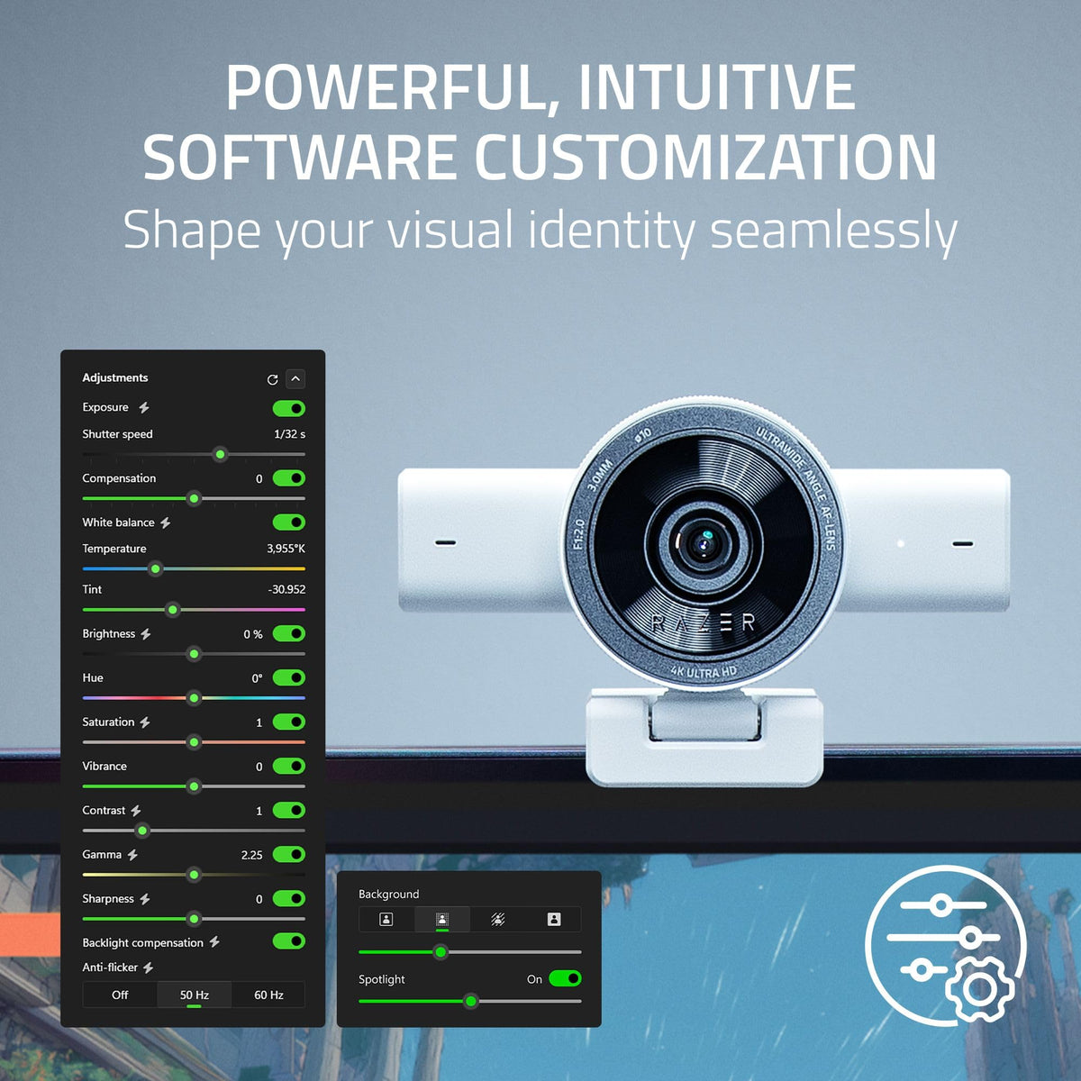 Razer Kiyo V2 Webcam for Streaming and Collaboration 4K 30Fps, Black