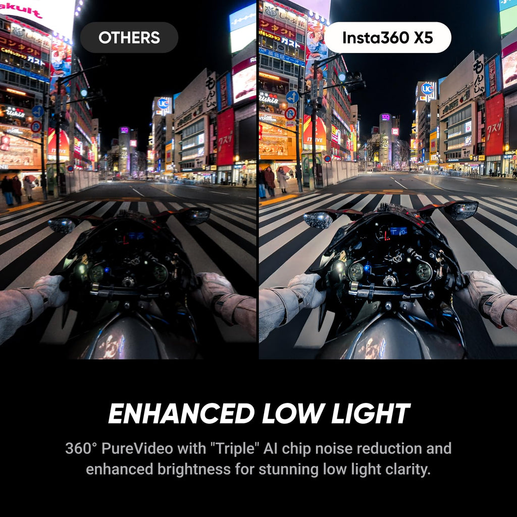 Insta360 X5 - Waterproof 8K 360Â° Action Camera, Leading Low Light, Invisible Selfie Stick Effect, Rugged and Replaceable Lens, 3-Hour Battery, Built-in Wind Guard, Stabilization, Triple AI Chip Design