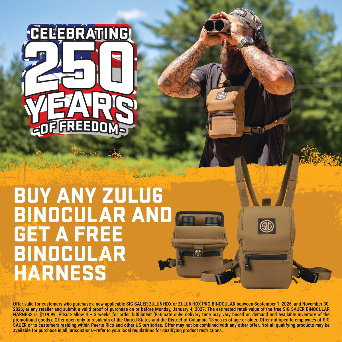 SIG SAUER ZULU6 HDX PRO 16x50mm FDE Image Stabilized Binoculars