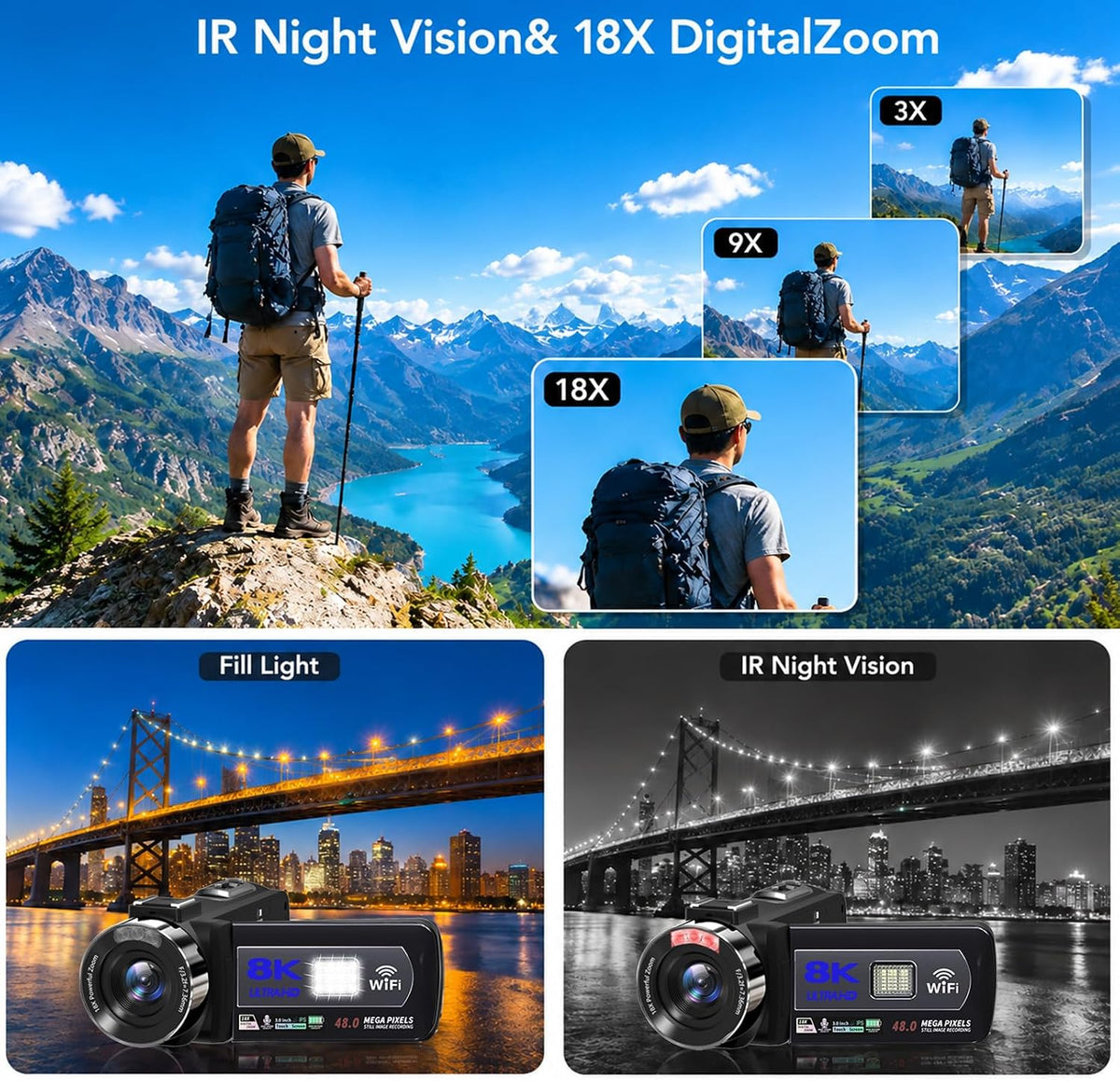 8k Video Camera Camcorder vlogging Camera