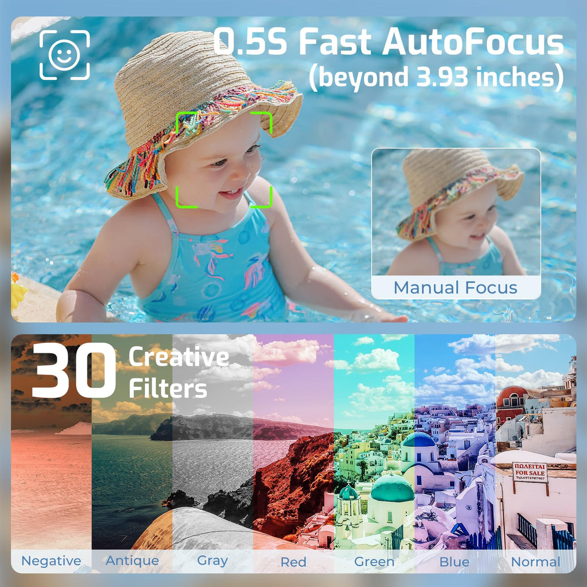 4K 80MP Camcorder Video Camera 18X Zoom Vlogging Camera for YouTube Webcam