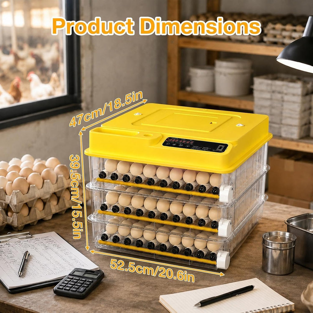 216 Egg Incubator for Hatching Eggs with Auto Turner, Temp Control, Candler