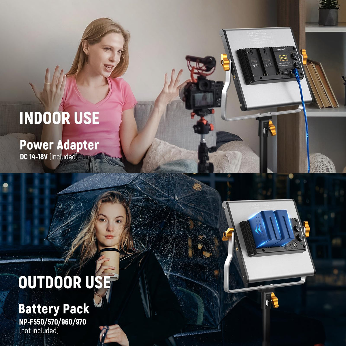 NEEWER 660 PRO RGB LED Video Light with App Control/Barn Door/U Bracket