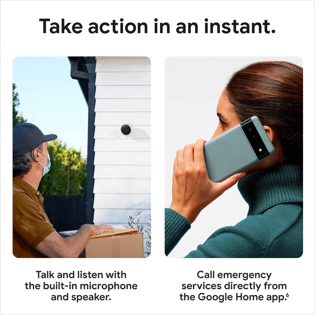 Google Nest Cam with Floodlight - Outdoor Camera - Floodlight Security Camera, White, 1 Count (Pack of 1)