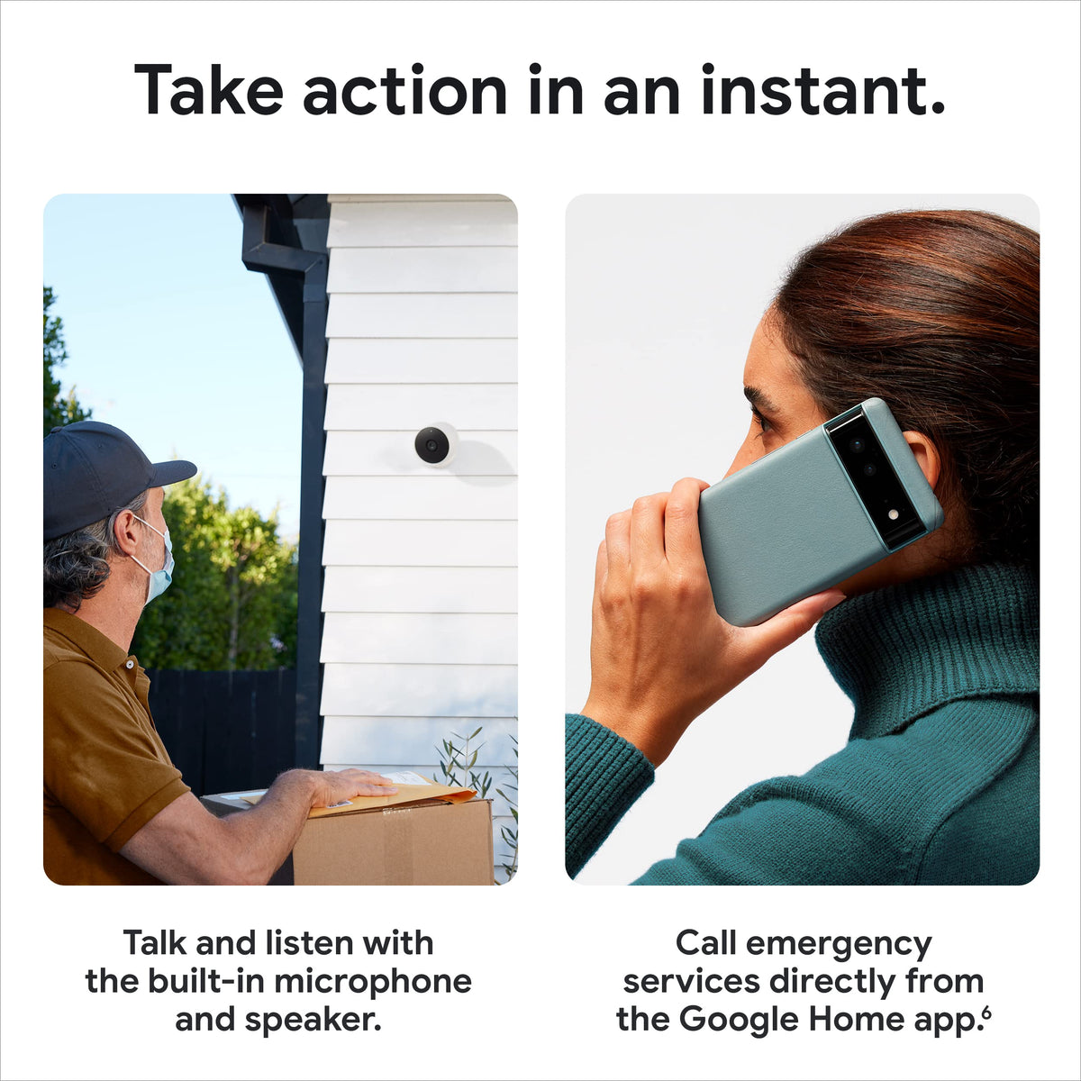 Google Nest Cam with Floodlight - Outdoor Camera - Floodlight Security Camera, White, 1 Count (Pack of 1)