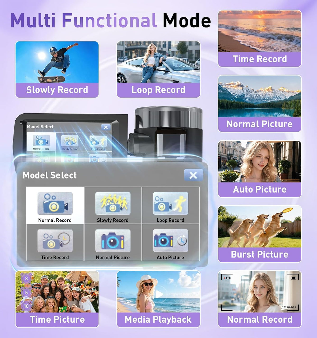8K Video Camera Camcorder, 80MP AutoFocus WiFi Vlogging Camera for YouTube