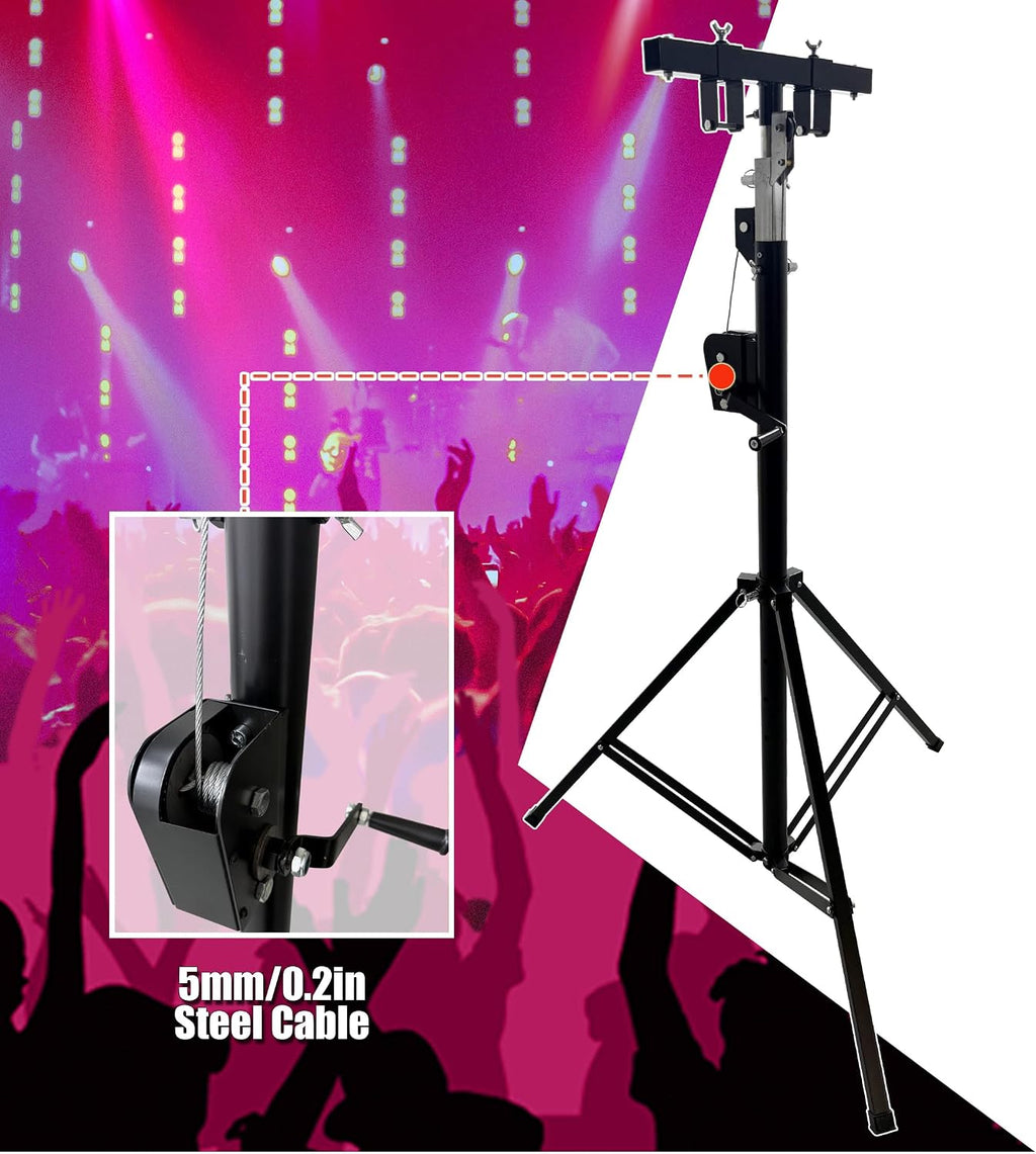 INTSUPERMAI Two (2) xTruss Lighting Crank Stand Light Trussing Stands Portable Crank Lighting Stand System T-Bars Triangle Truss 5.91-13.12in Height for Lighting Audio Stage Mounting