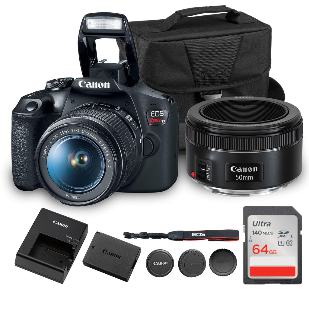 Canon EOS Rebel T7 DSLR Camera with 18-55mm Lens Bundle