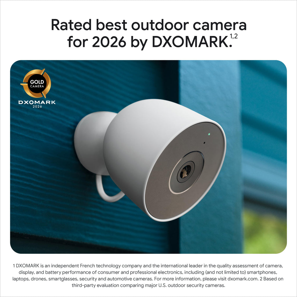 Google Nest Cam Outdoor (Wired, 2nd Gen) - Security Camera - Snow - 2 Pack