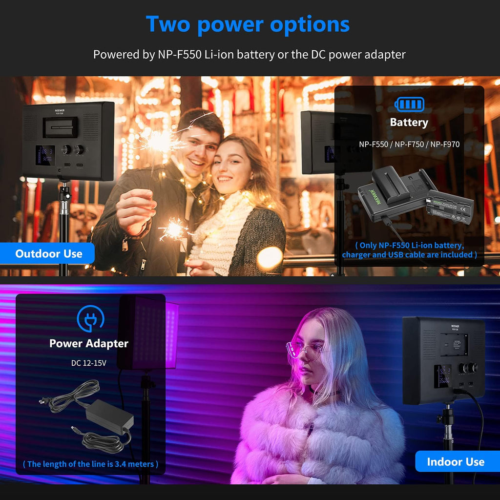 NEEWER 660 PRO RGB LED Video Light with App Control/Barn Door/U Bracket