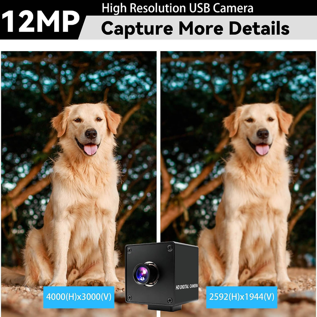 230fps USB Camera, 12MP Webcam with 90 Degree Autofocus Lens