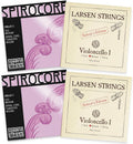 Thomastik-Infeld Spirocore Tungsten and Larsen Cello Set - Cello Strings 4/4 Full Set - Larsen A and D - Spirocore Tungsten Wound G and Single C String - Made in Vienna - Solo
