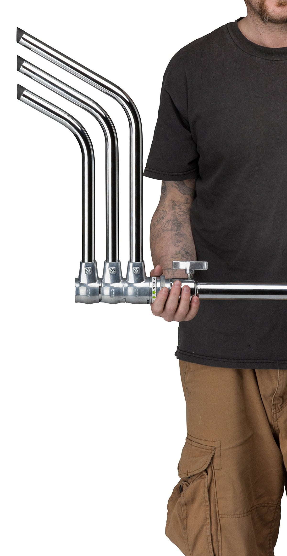 Kupo 20" C-Stand Turtle Base Kit Professional Grip Stand with 2.5" Grip Head and 20" Grip Arm, Heavy-Duty Steel Construction for Photography and Video Lighting - Silver (KS704512)