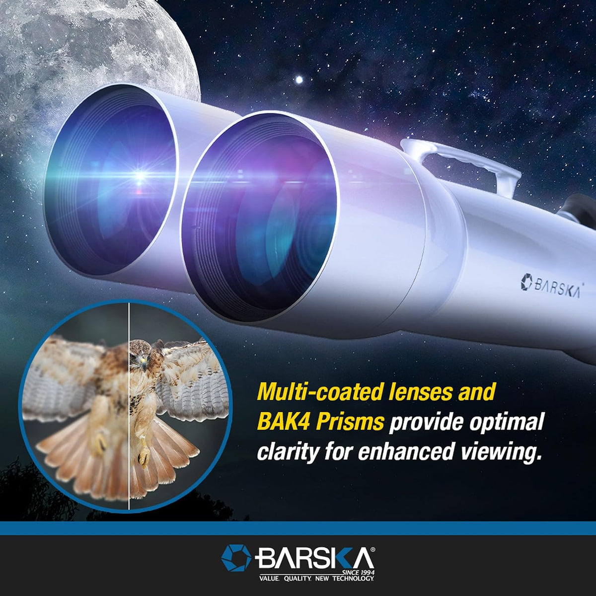 Barska Encounter 20x, 40x100 Waterproof High Power Jumbo Binoculars with Premium Hard Case for Astronomy Stargazing and Long Range Viewing