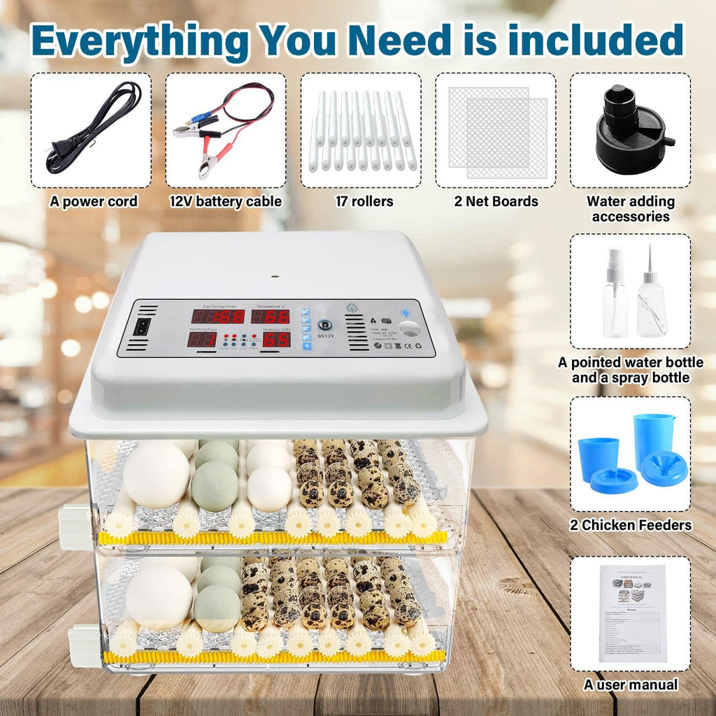 New 216 Egg incubators for Hatching Eggs with Automatic Turning