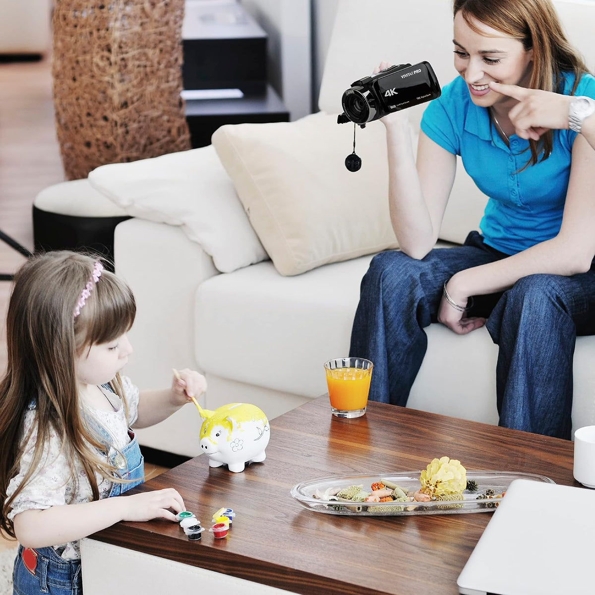 Vivitar 4K Video Camera, Wi-Fi Ultra HD Camcorder with 18x Digital Zoom, 3â IPS Touchscreen Video Recorder with Night Vision, Vlogging Camera with 3.5mm Microphone Jack, Rechargeable, SD Card Slot