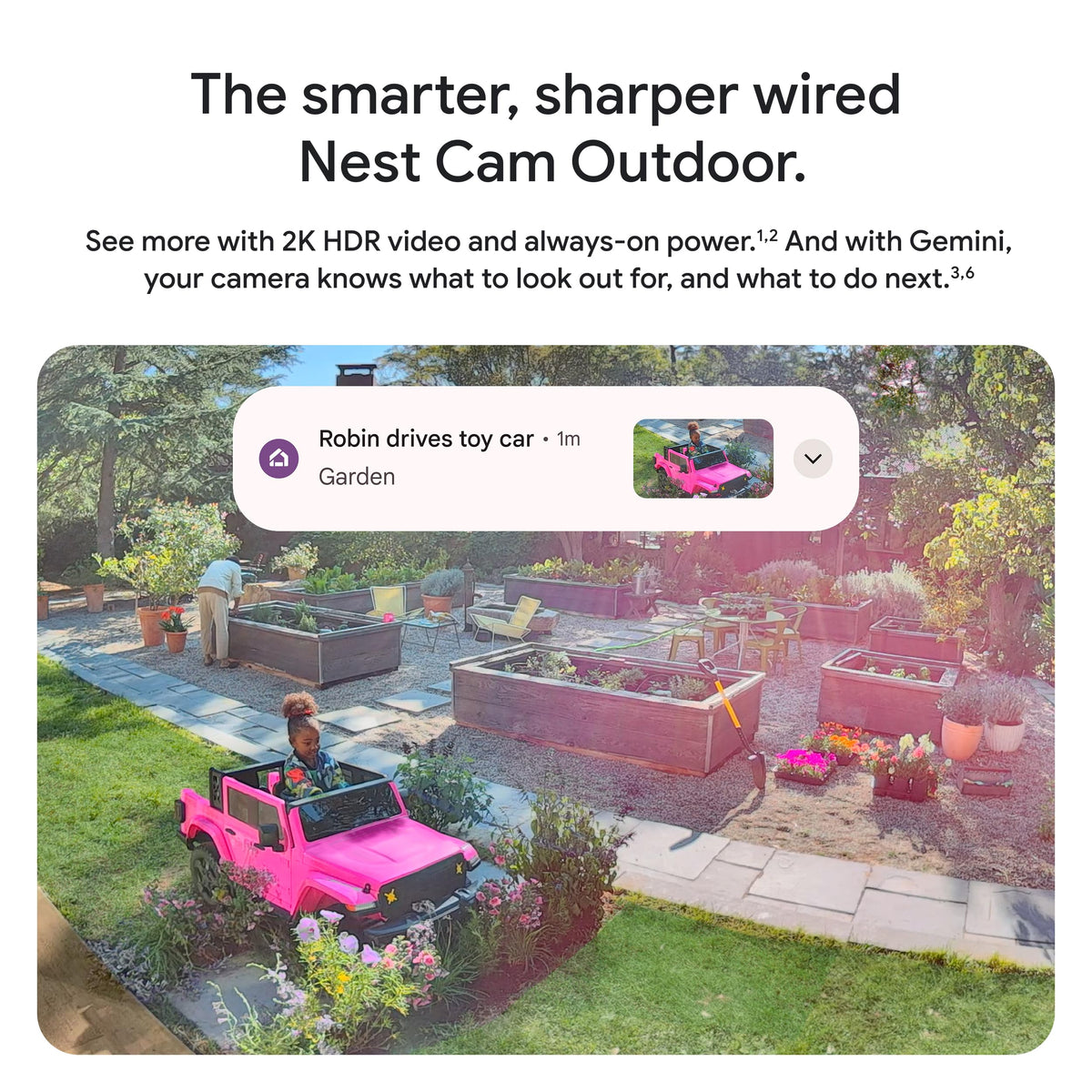 Google Nest Cam Outdoor (Wired, 2nd Gen) - Security Camera - Snow - 2 Pack