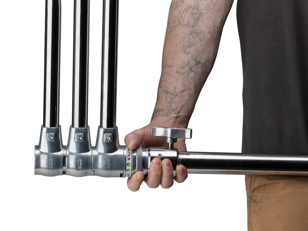 Kupo 20" C-Stand Turtle Base Kit Professional Grip Stand with 2.5" Grip Head and 20" Grip Arm, Heavy-Duty Steel Construction for Photography and Video Lighting - Silver (KS704512)