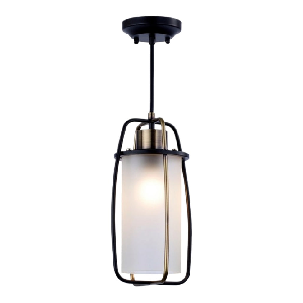"Moderne Hanglamp met Frosted Glas en Gouden Accenten"